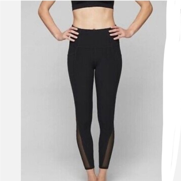 Athleta HI-RISE Intuition 7/8 Tight Leggings Mesh Womens XXS Black - Picture 1 of 13